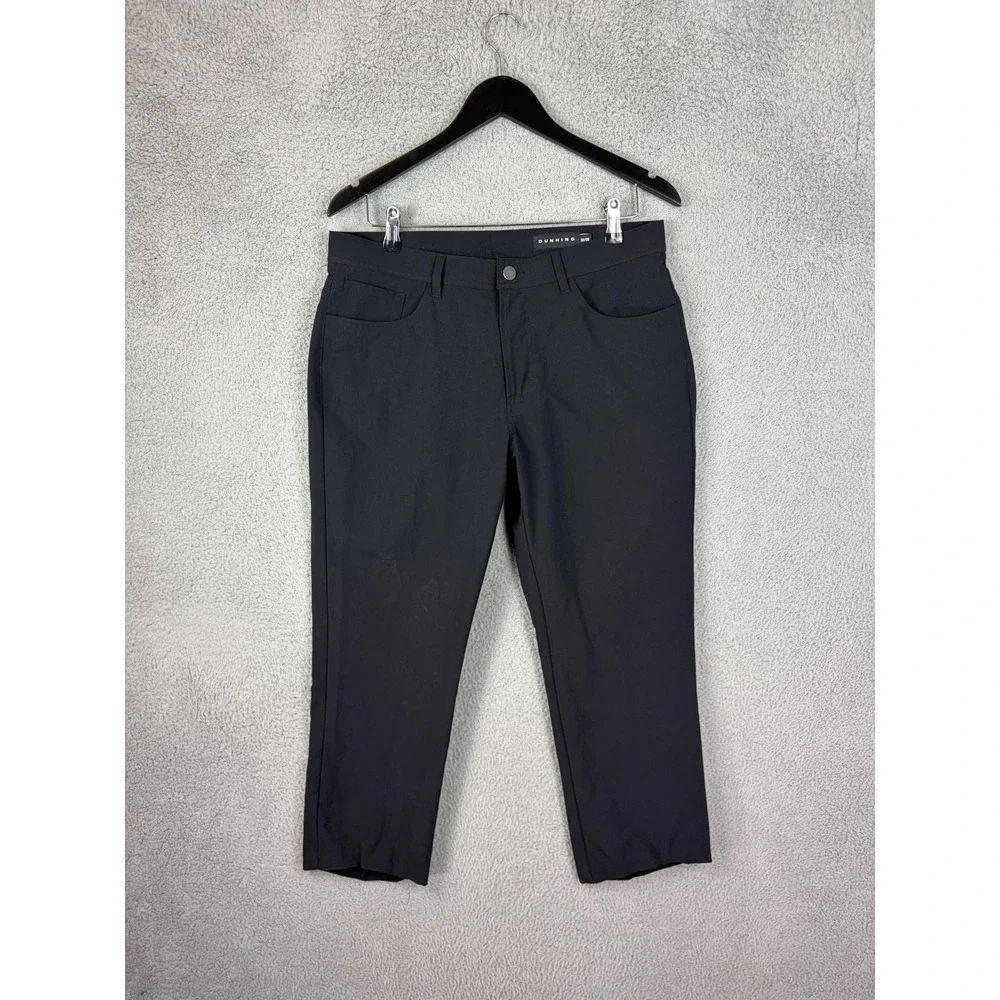 Dunning Pants Mens 32x30 Black Microfiber Stretch Chino Golf Casual Mens Travel